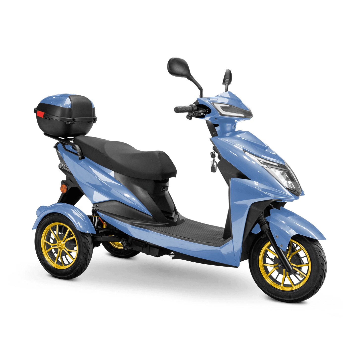 Regal Mobility Scooter - blue with black seat and gold wheels