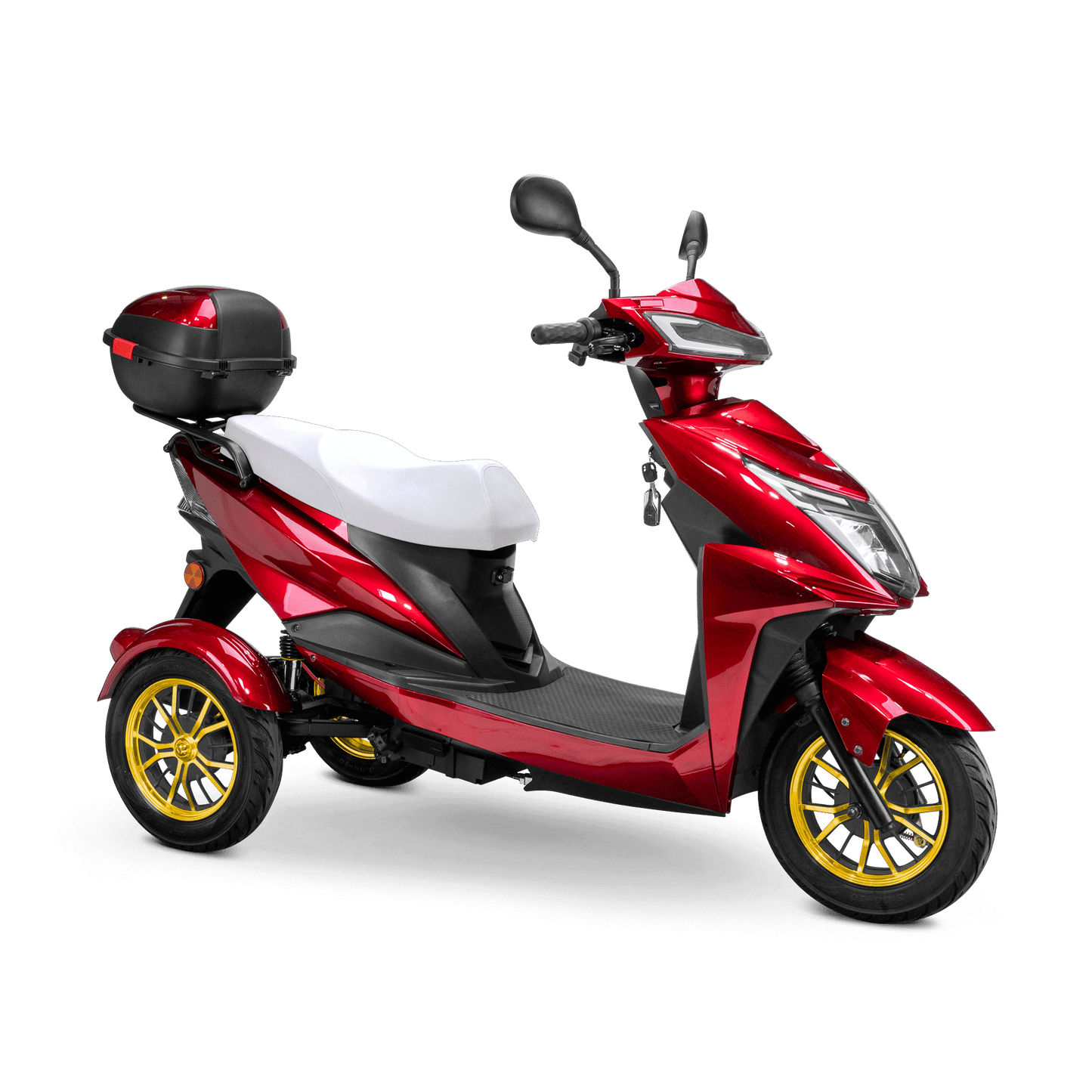 Regal Mobility Scooter - red with white seat and gold wheels