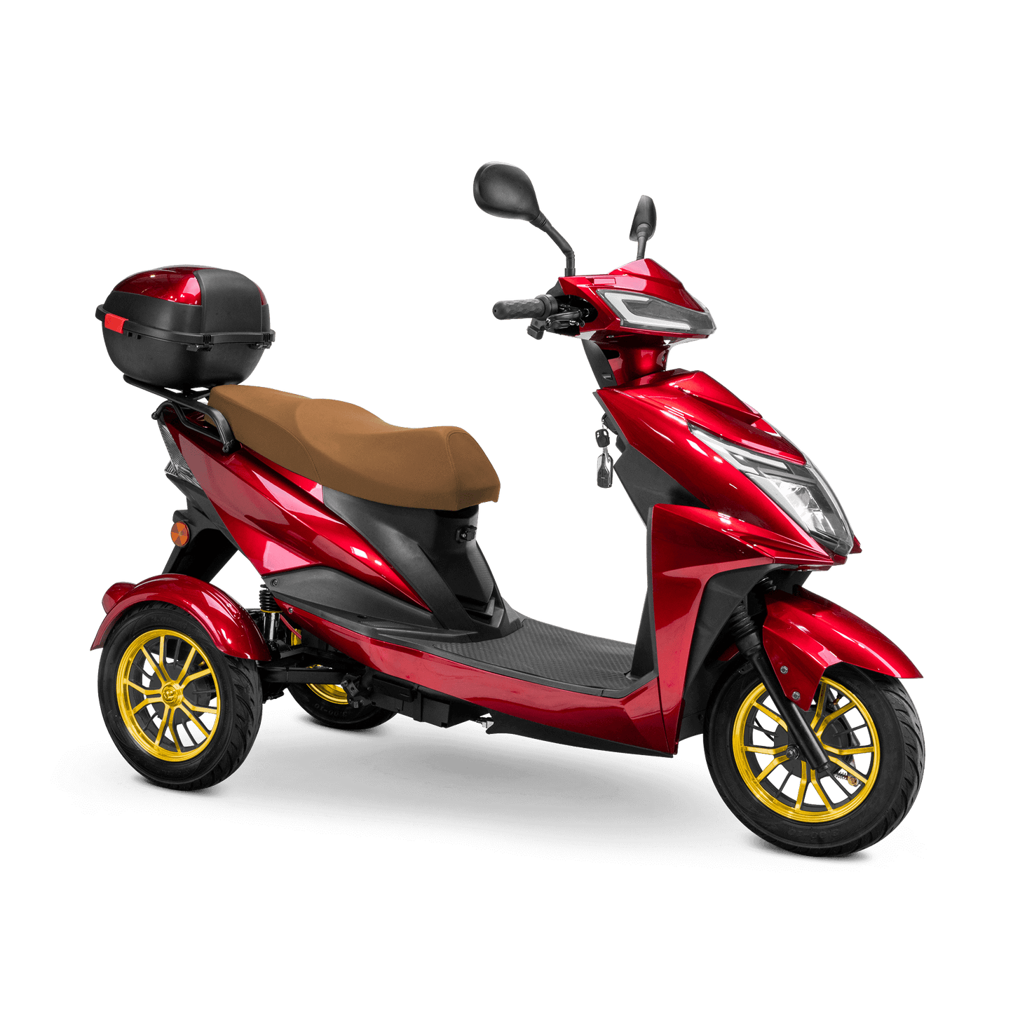 Regal Mobility Scooter - red with brown seat and gold wheels