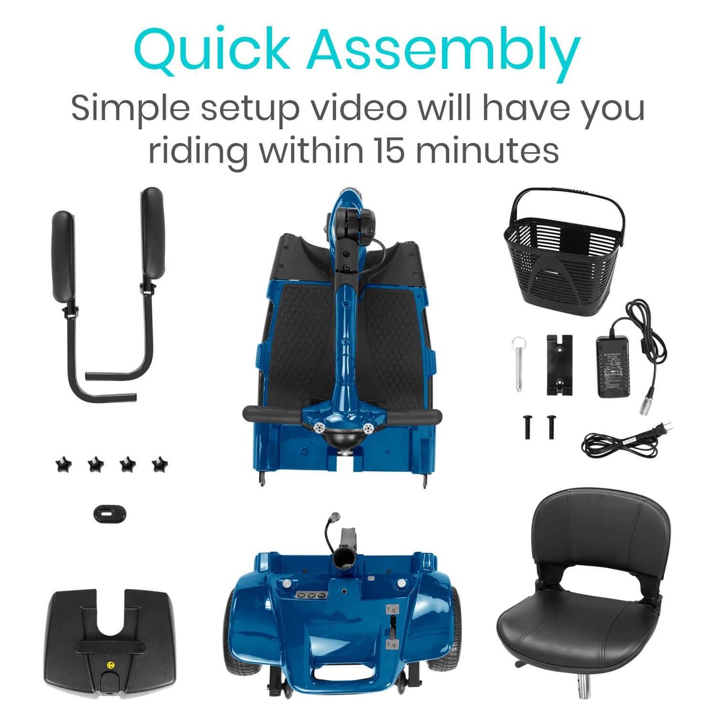 3 Wheel Mobility Scooter - assembly diagram
