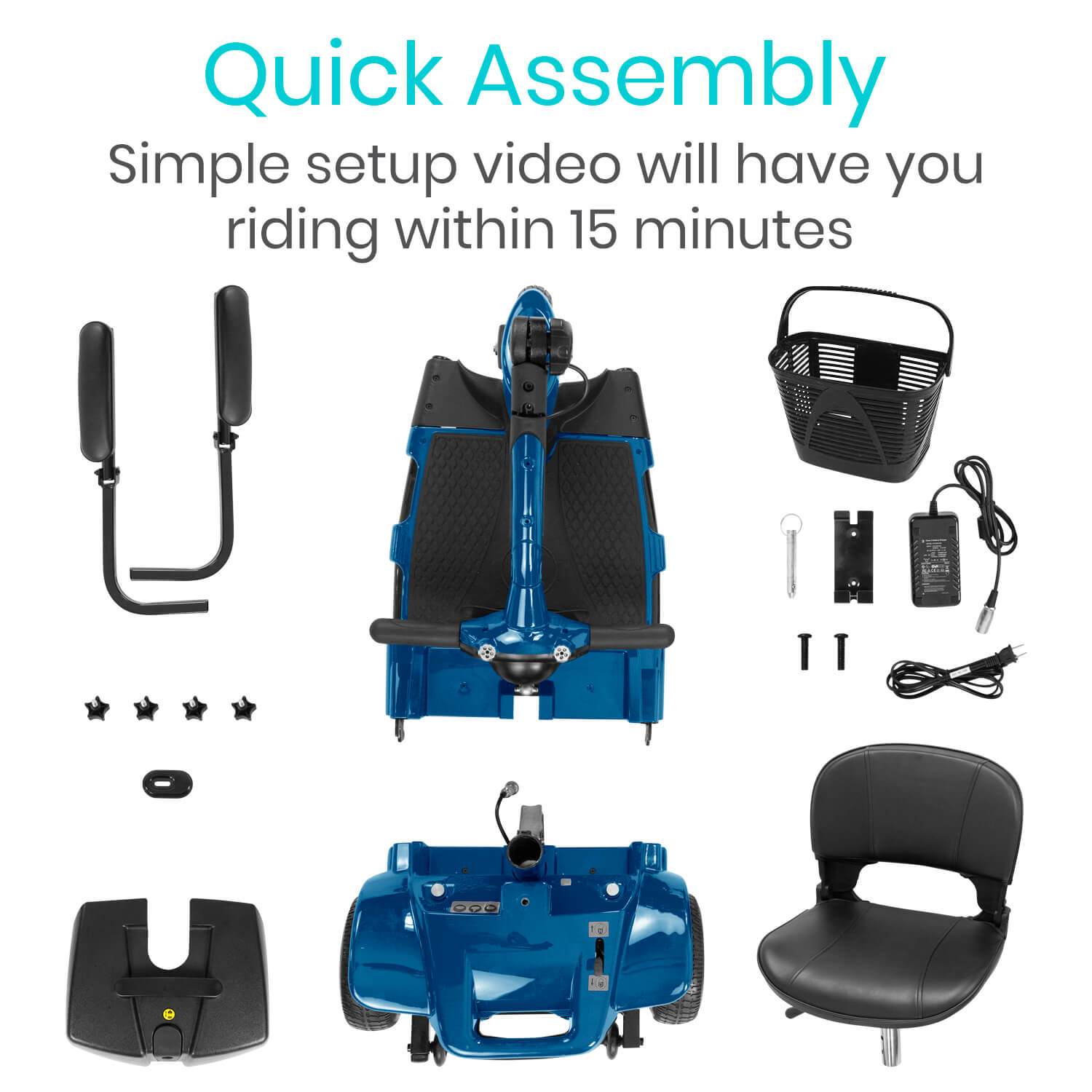 3 Wheel Mobility Scooter - assembly diagram