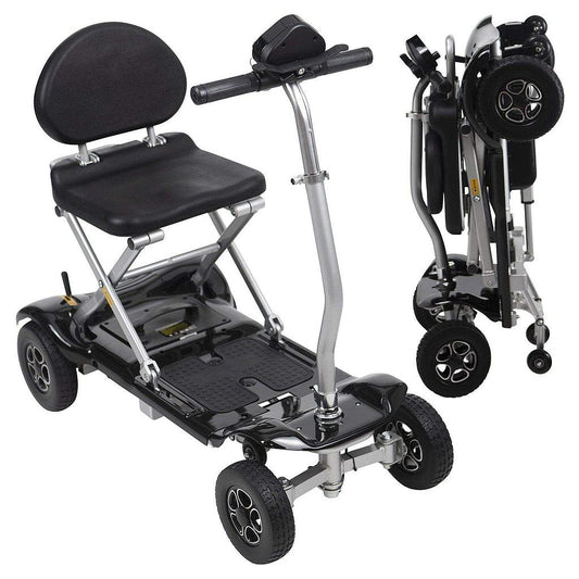 Folding Mobility Scooter - folded and open positions