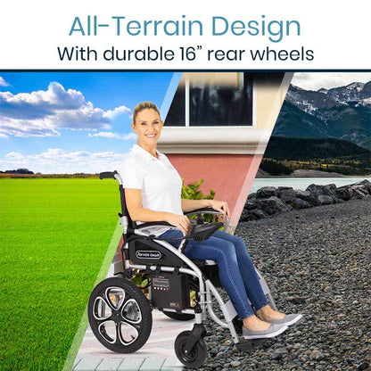 Compact Power Wheelchair - all terrain design with 16 inch wheels