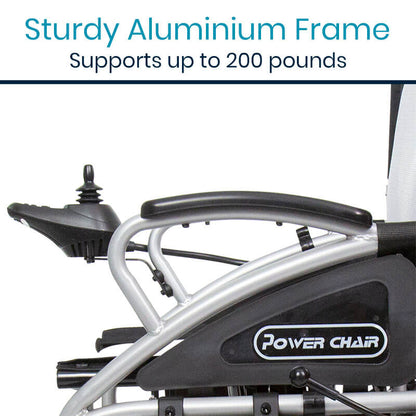 Compact Power Wheelchair - sturdy aluminum frame carries up to 200 pounds