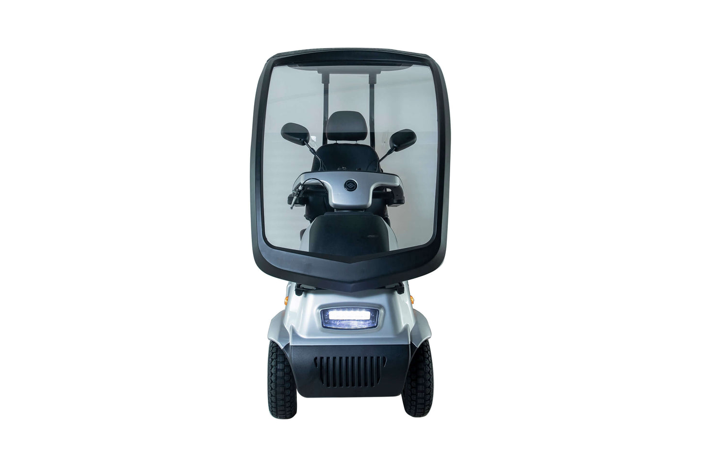 Afiscooter S4 Mobility Scooter - front view with canopy and single seat