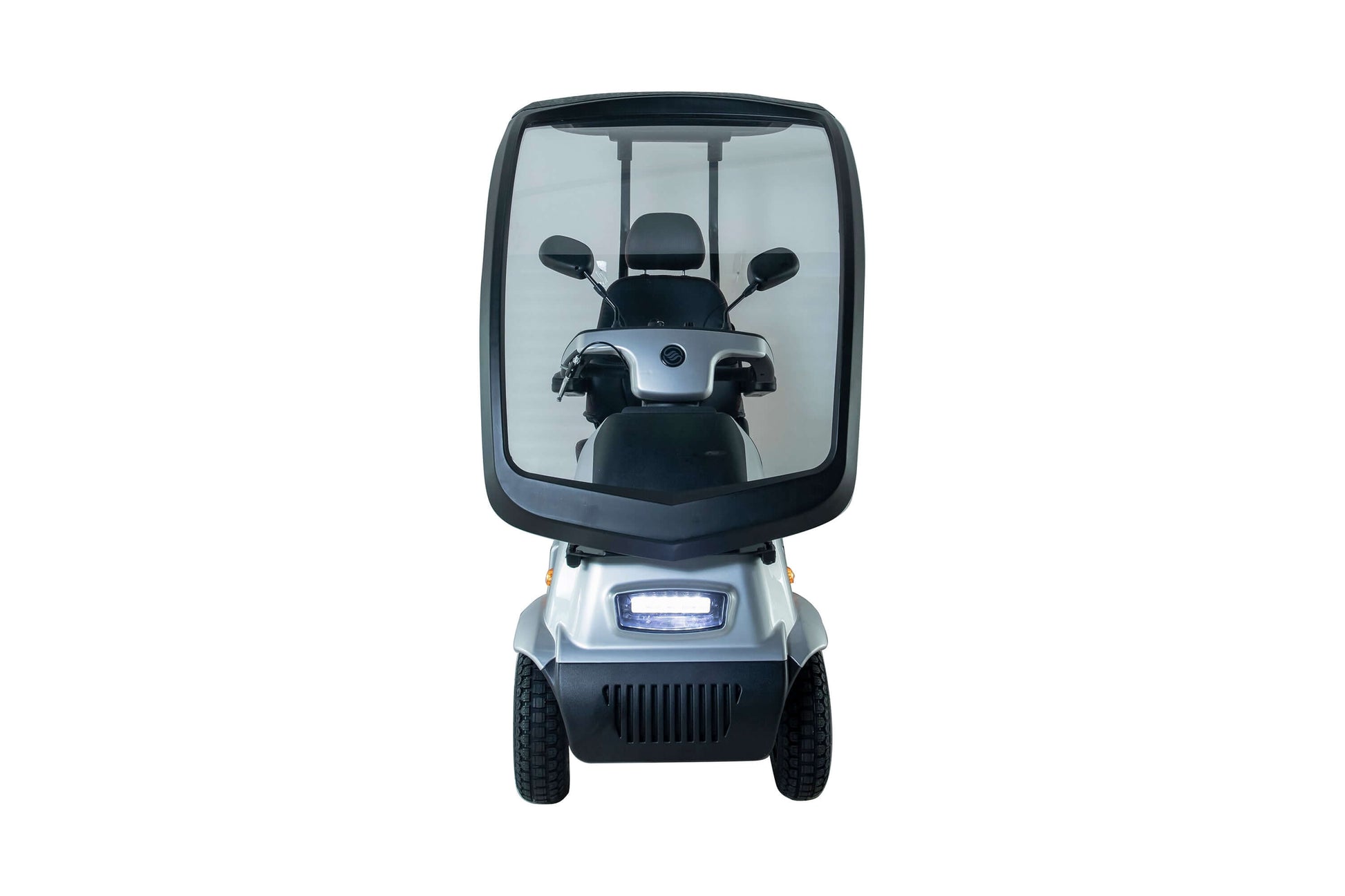 Afiscooter S4 Mobility Scooter - front view with canopy and single seat