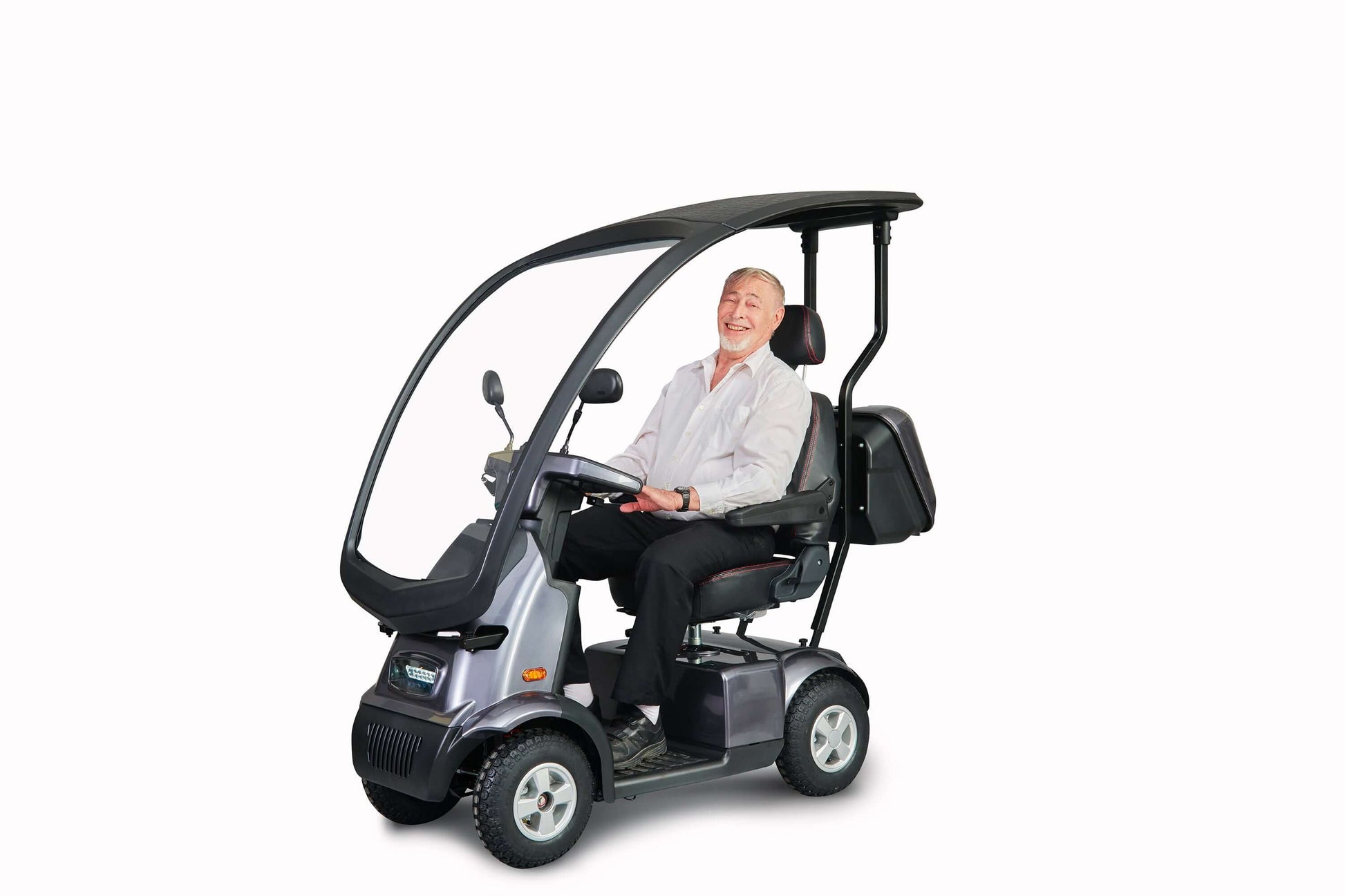 Afiscooter S4 Mobility Scooter - grey with canopy