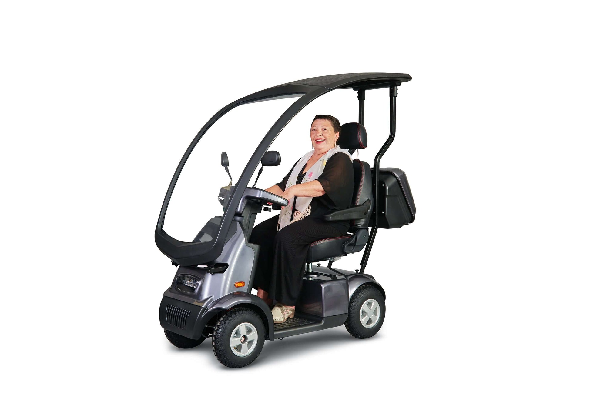 Afiscooter S4 Mobility Scooter - grey with canopy