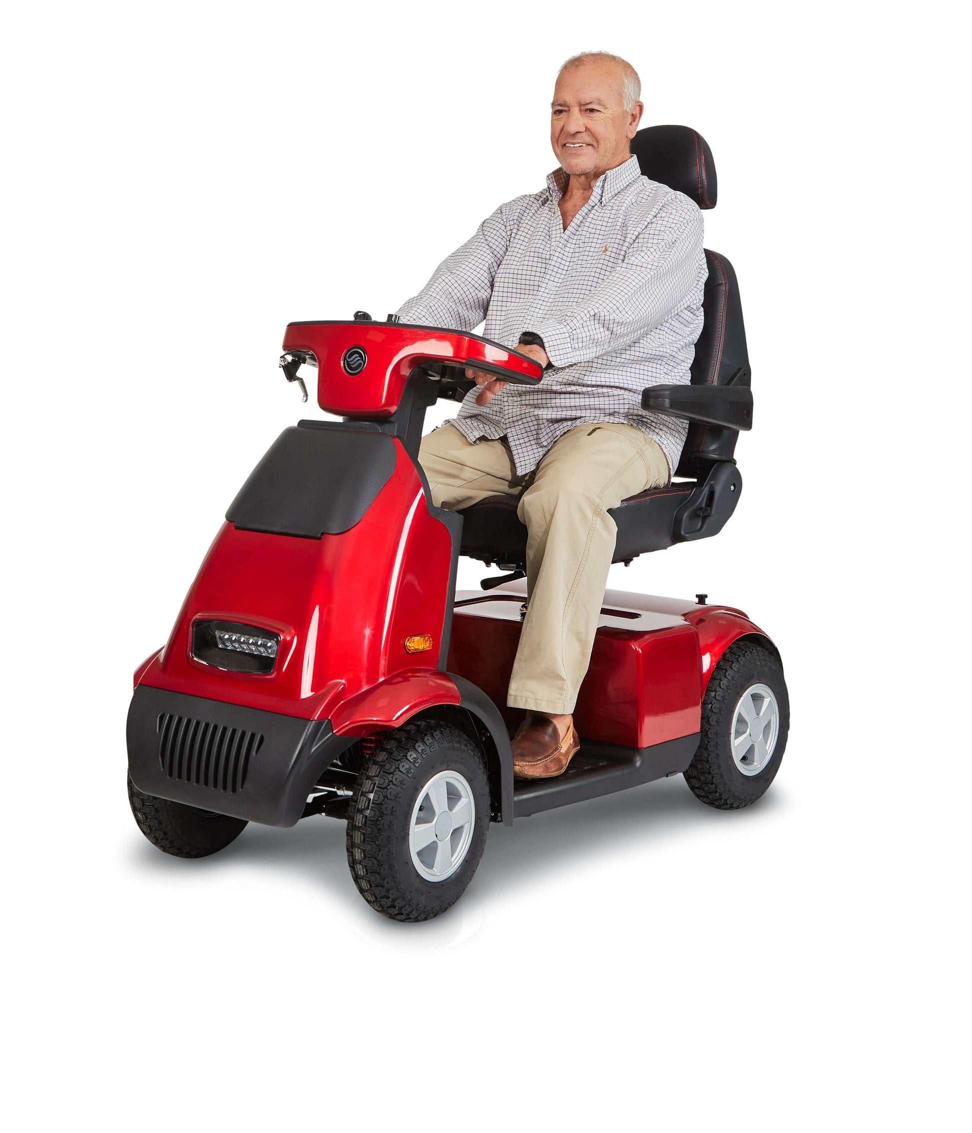 Afiscooter S4 Mobility Scooter - red with single seat and model