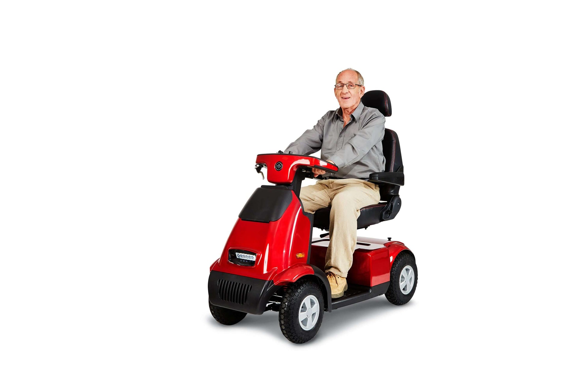 Afiscooter S4 Mobility Scooter - red with single seat and model