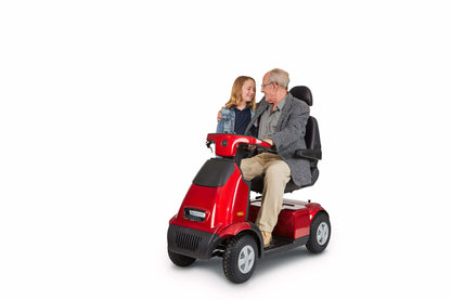 Afiscooter S4 Mobility Scooter - red with single seat and two models