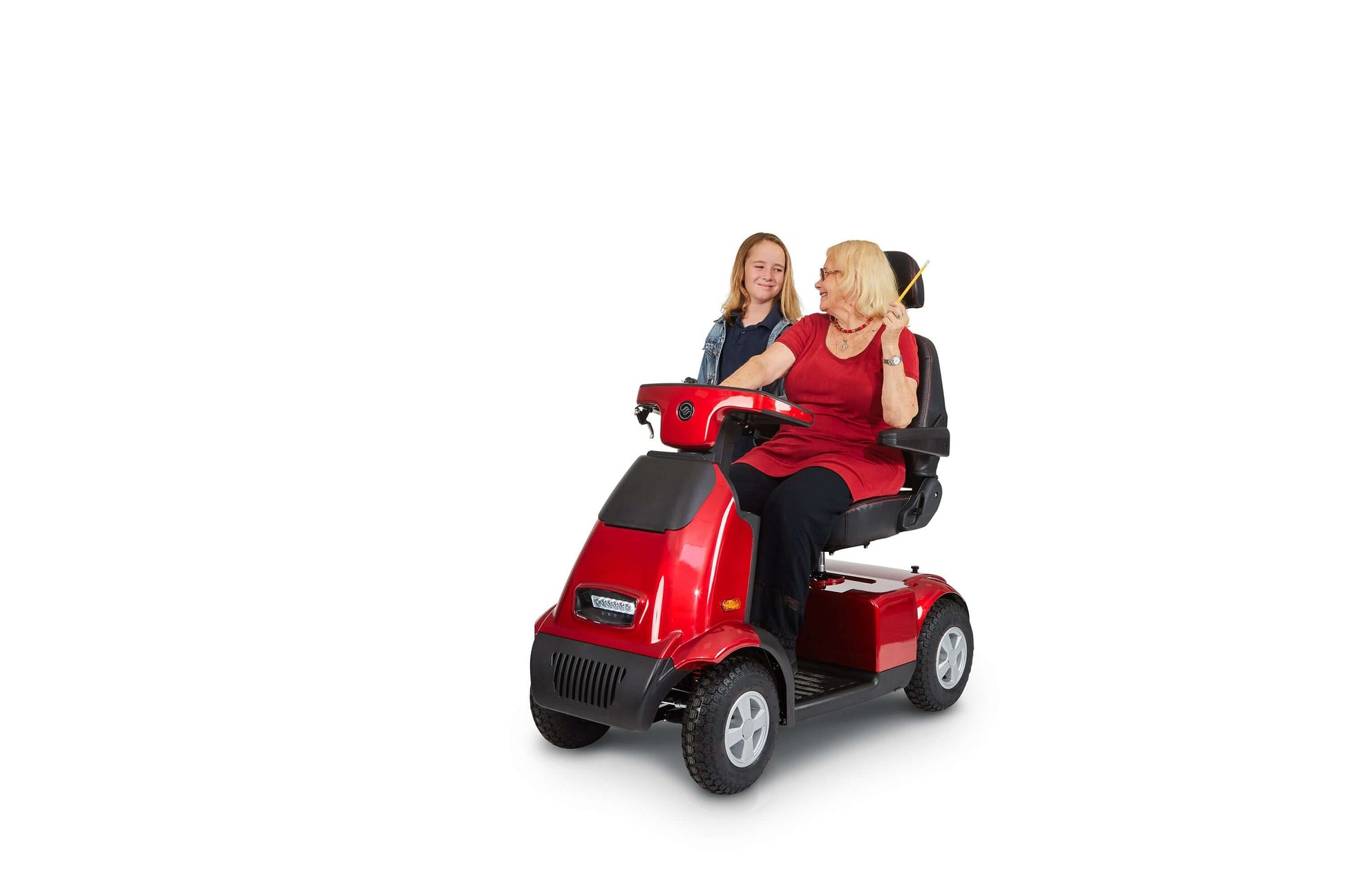Afiscooter S4 Mobility Scooter - red with single seat and two models