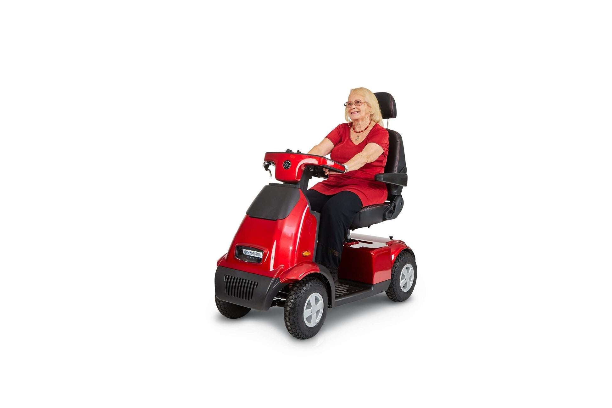 Afiscooter S4 Mobility Scooter - red with single seat and one model