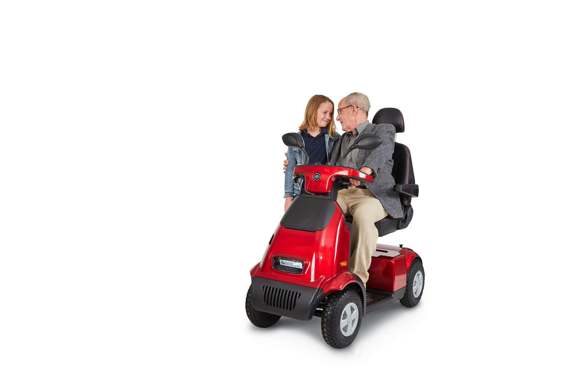 Afiscooter S4 Mobility Scooter - red with single seat and two models