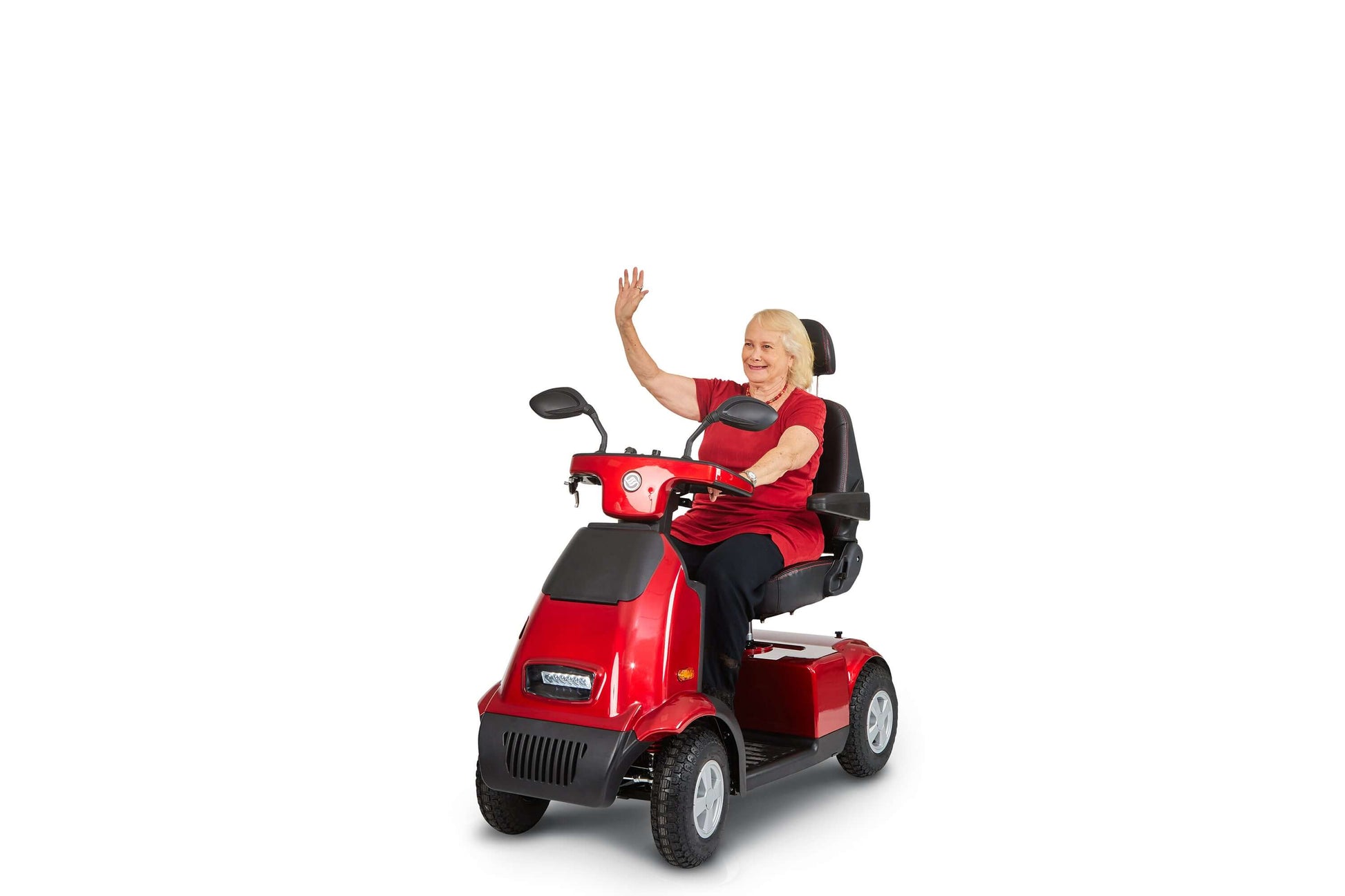 Afiscooter S4 Mobility Scooter - red with single seat and one model