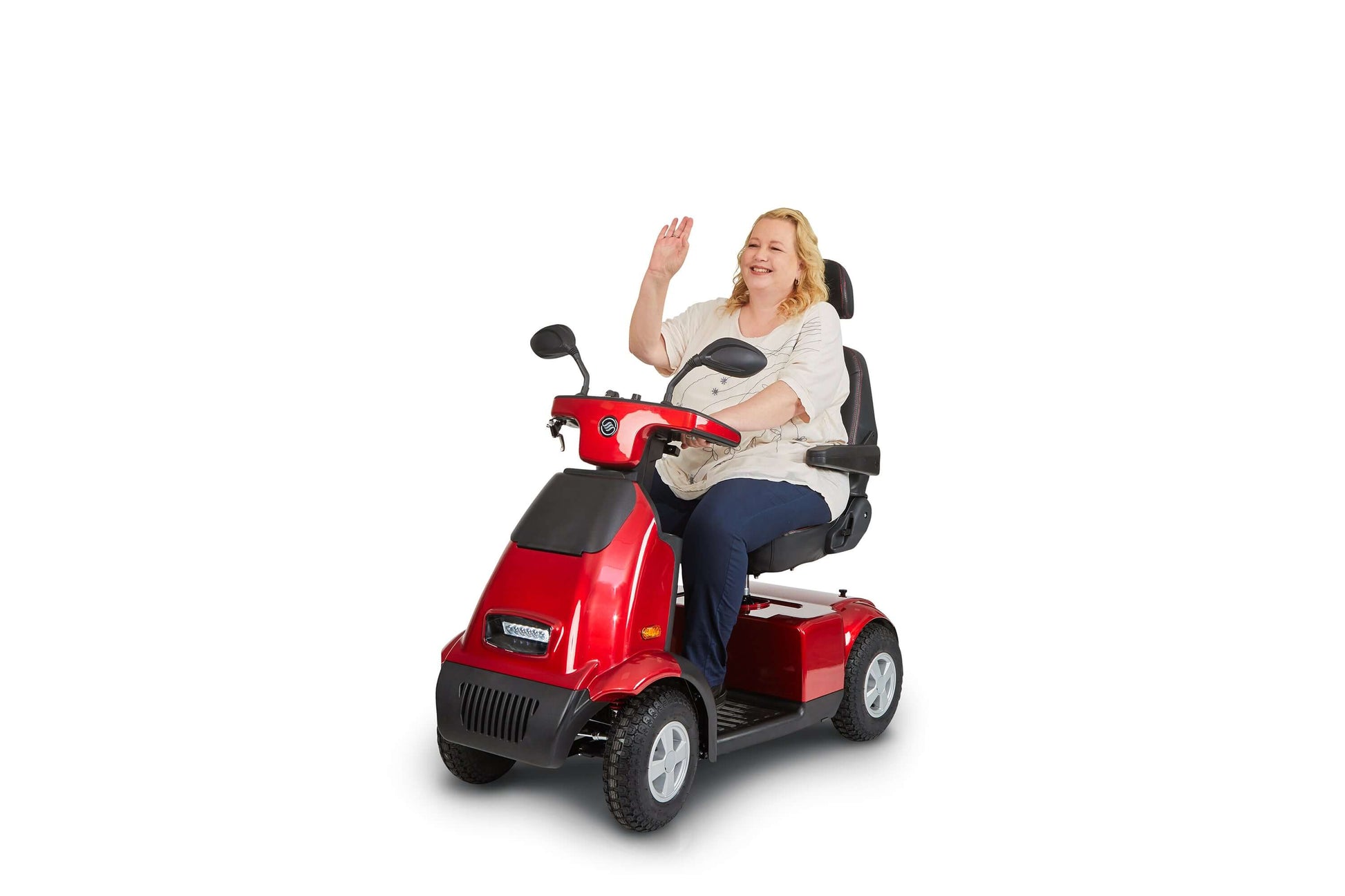 Afiscooter S4 Mobility Scooter - red with single seat and one model