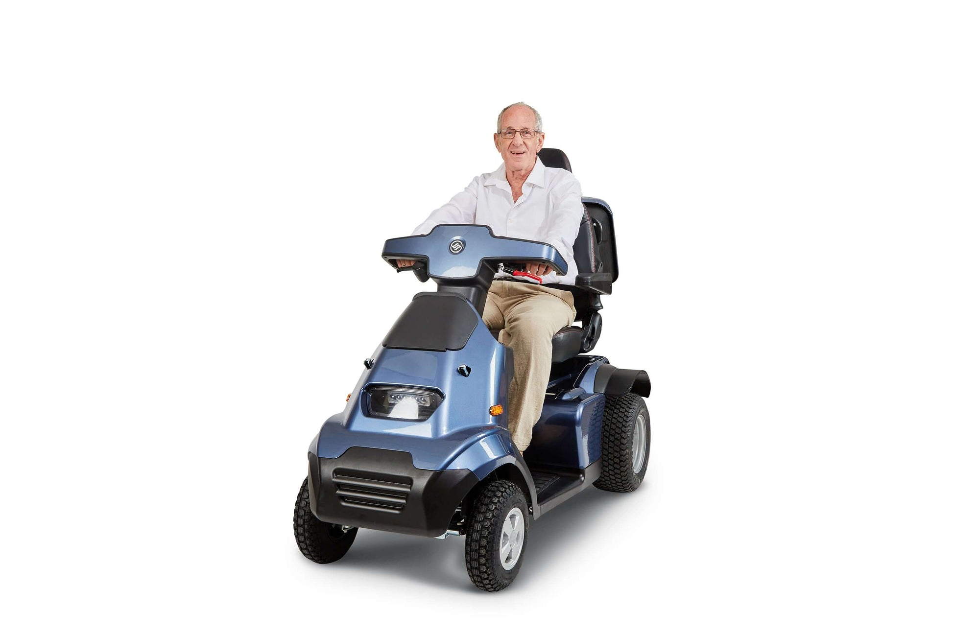 Afiscooter S4 Mobility Scooter - blue with single seat and model