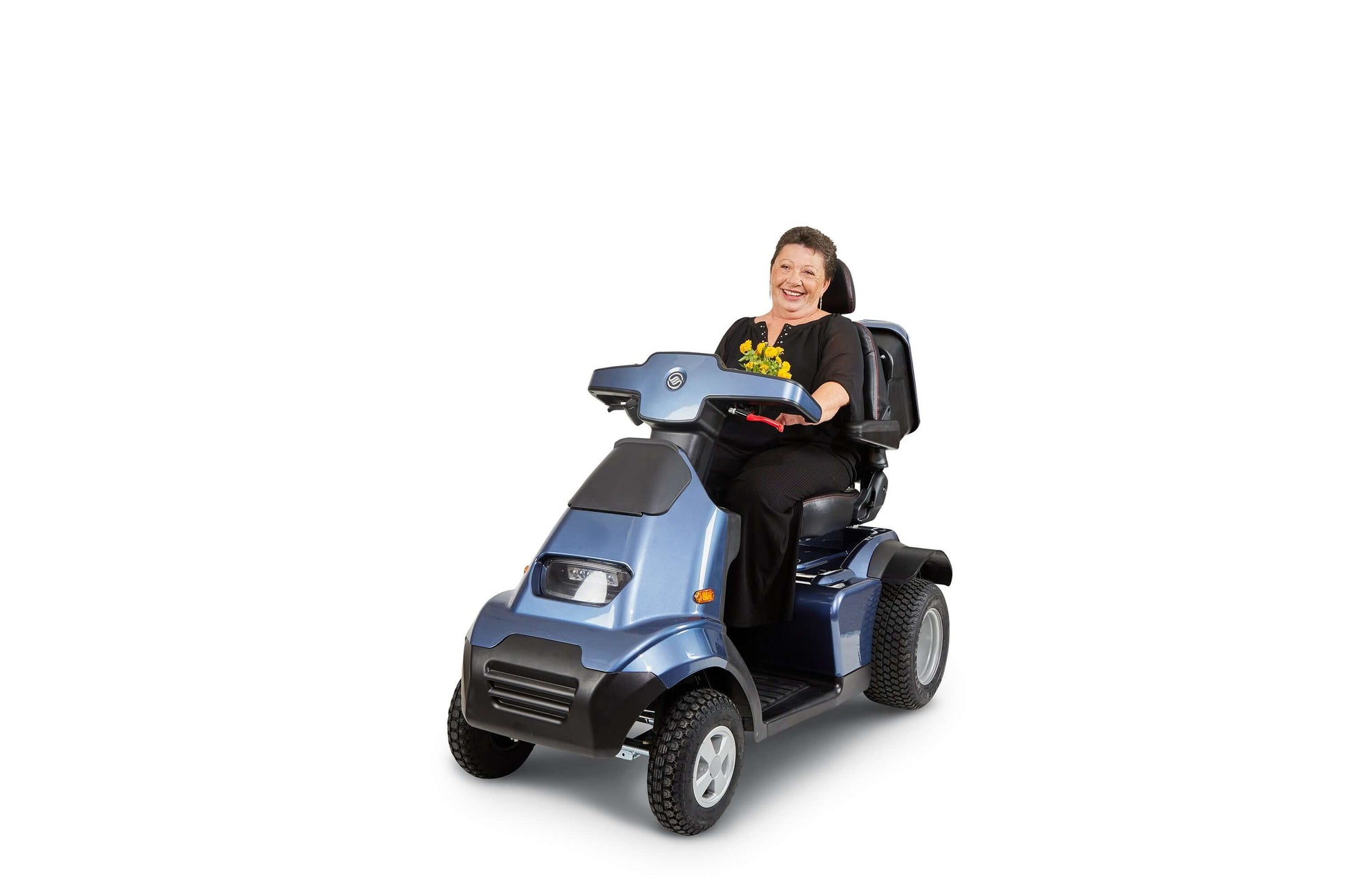 Afiscooter S4 Mobility Scooter - blue with single seat and model