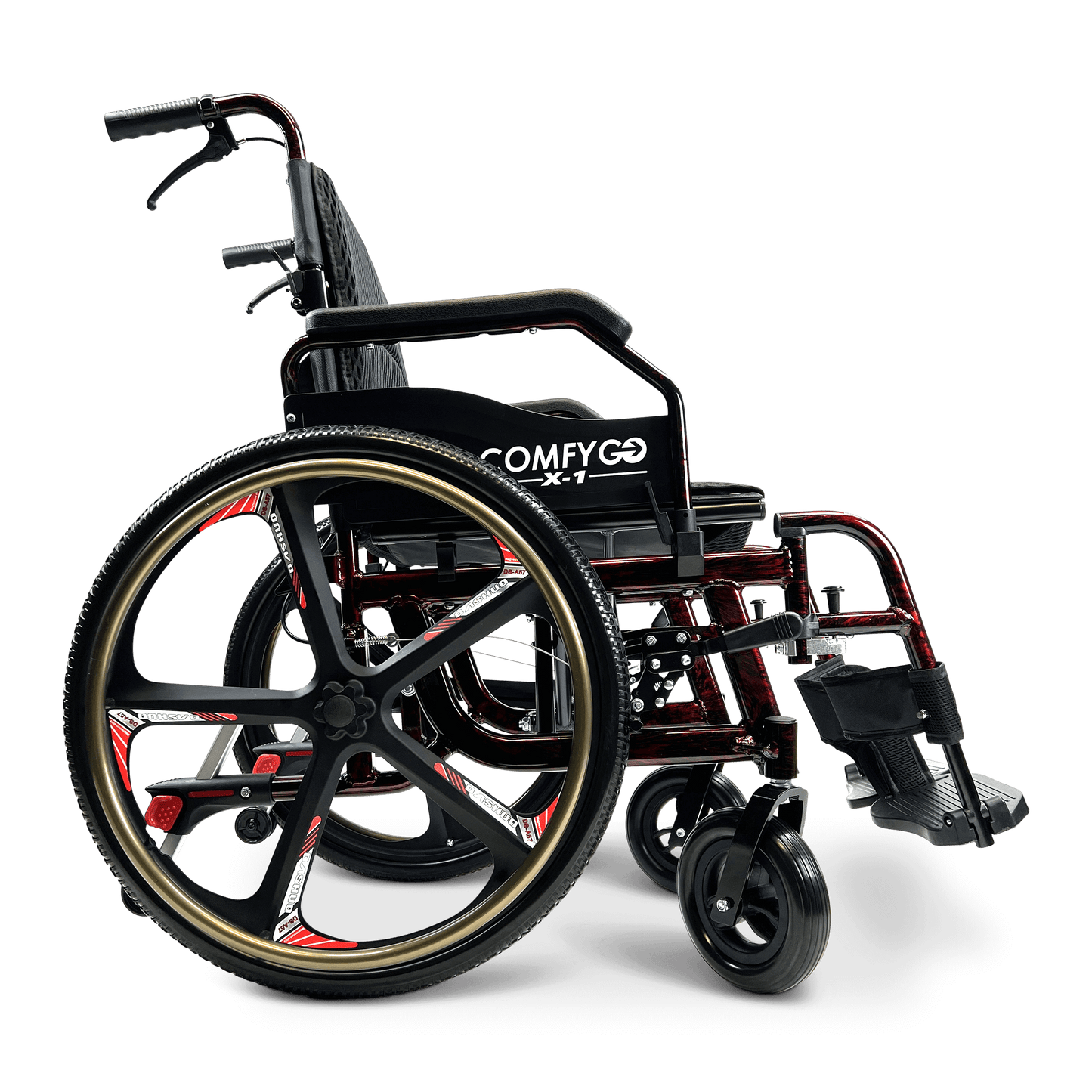 X-1 Manual Wheelchair - red se model right side