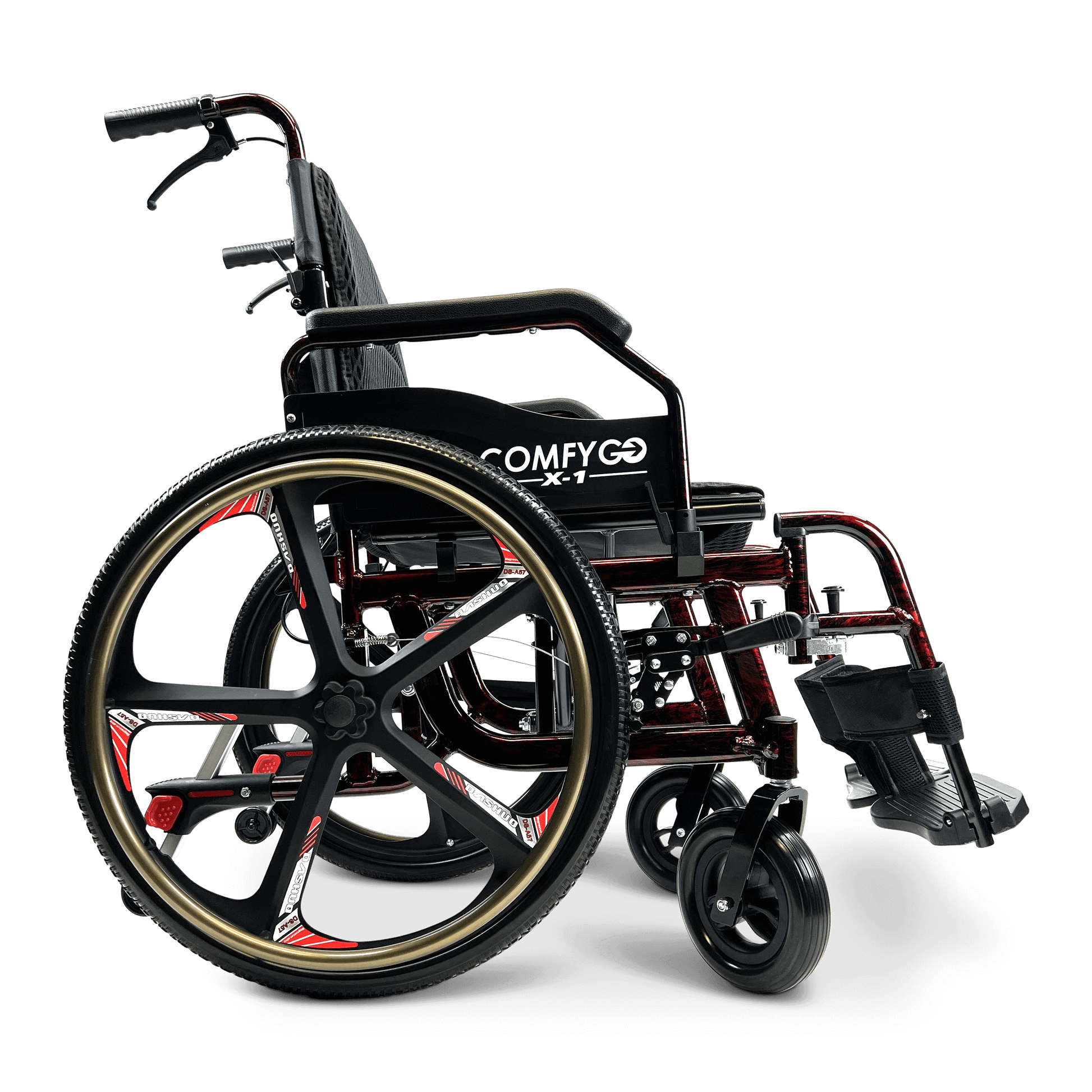 X-1 Manual Wheelchair - red se model right side