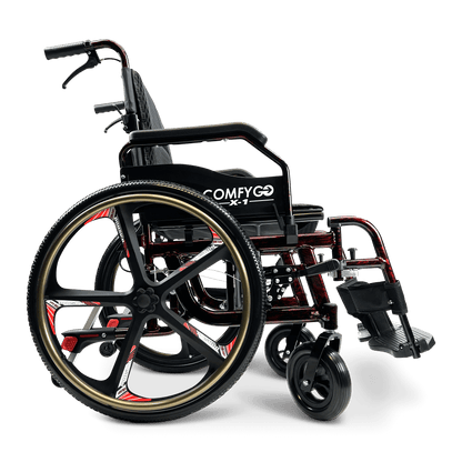 X-1 Manual Wheelchair - red se model right side
