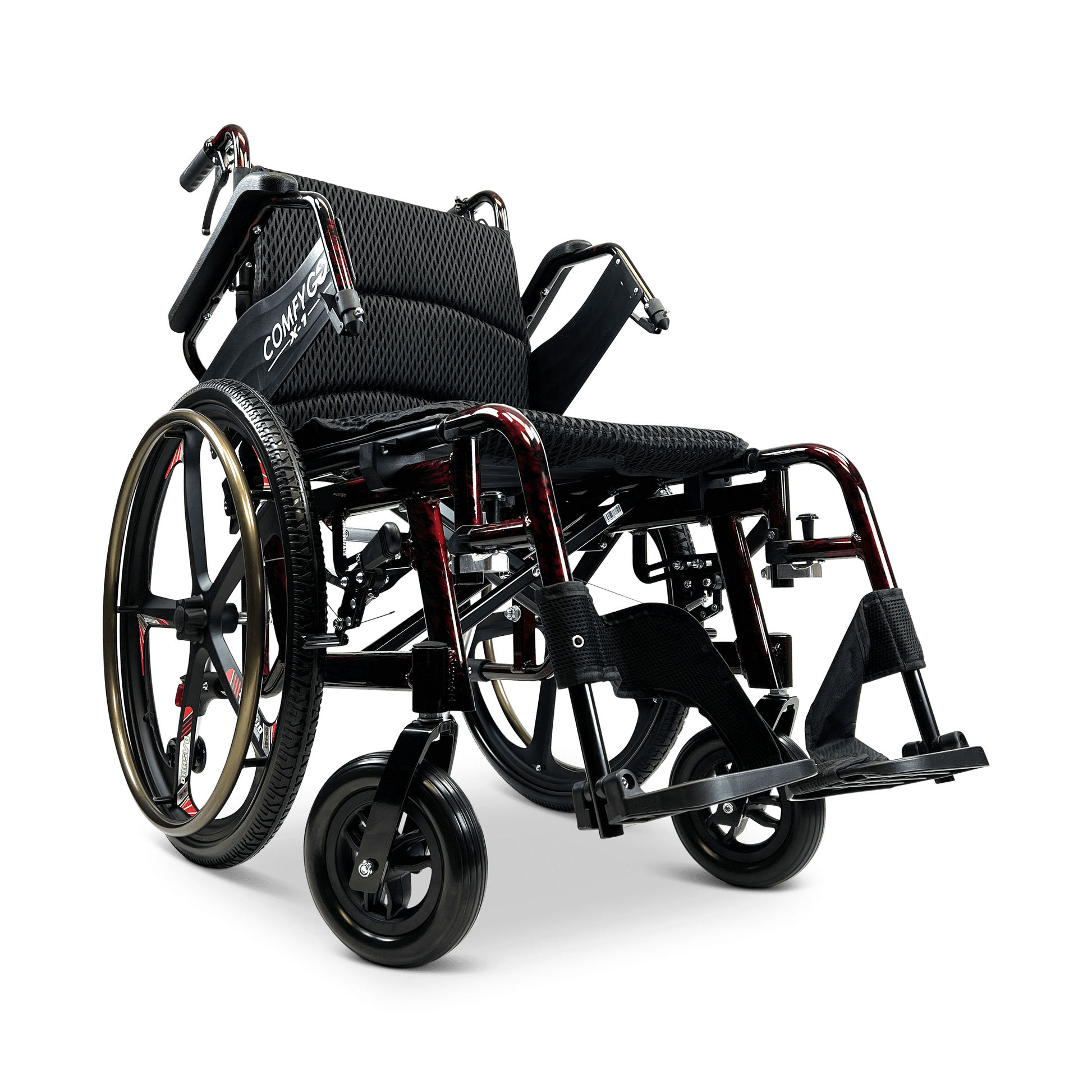 X-1 Manual Wheelchair - red se model armrests lifted
