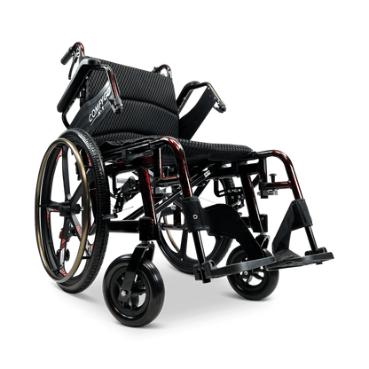 X-1 Manual Wheelchair - red se model armrests lifted