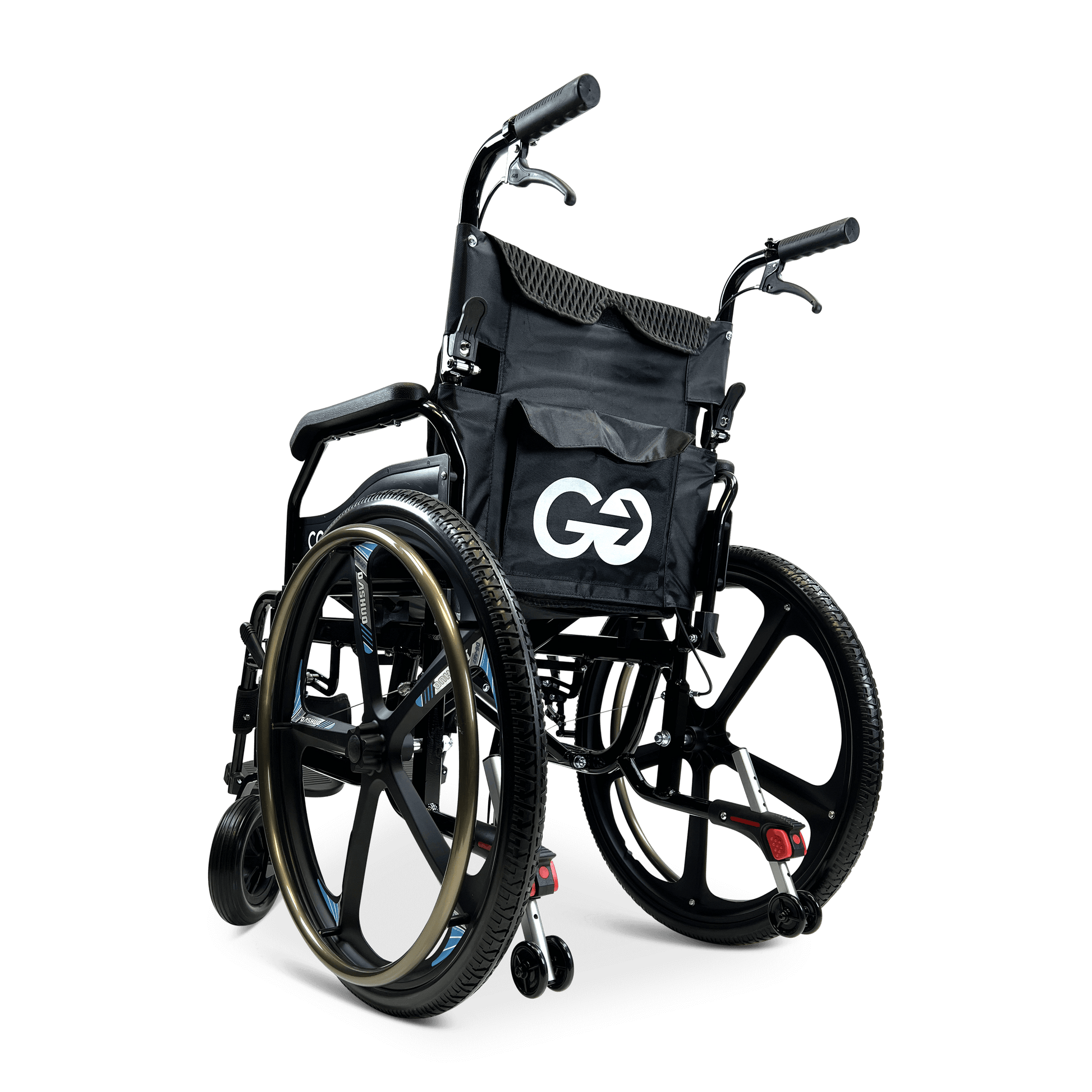 X-1 Manual Wheelchair - black se model left rear