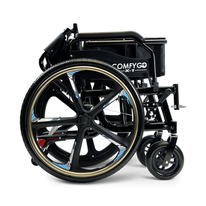 X-1 Manual Wheelchair - black se model folded