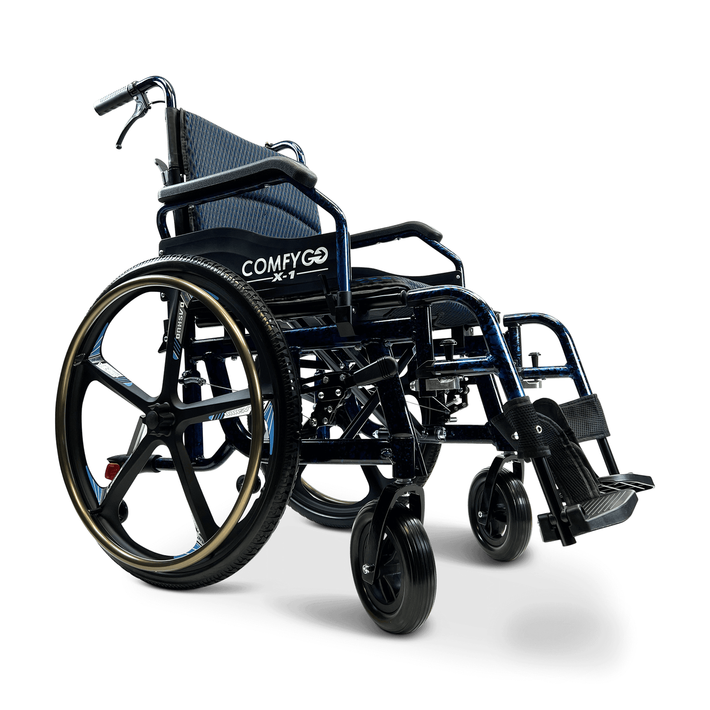 X-1 Manual Wheelchair - blue se model right front
