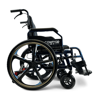 X-1 Manual Wheelchair - blue se model right side