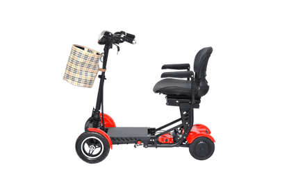 MS 3000 Mobility Scooter - red left side view with basket