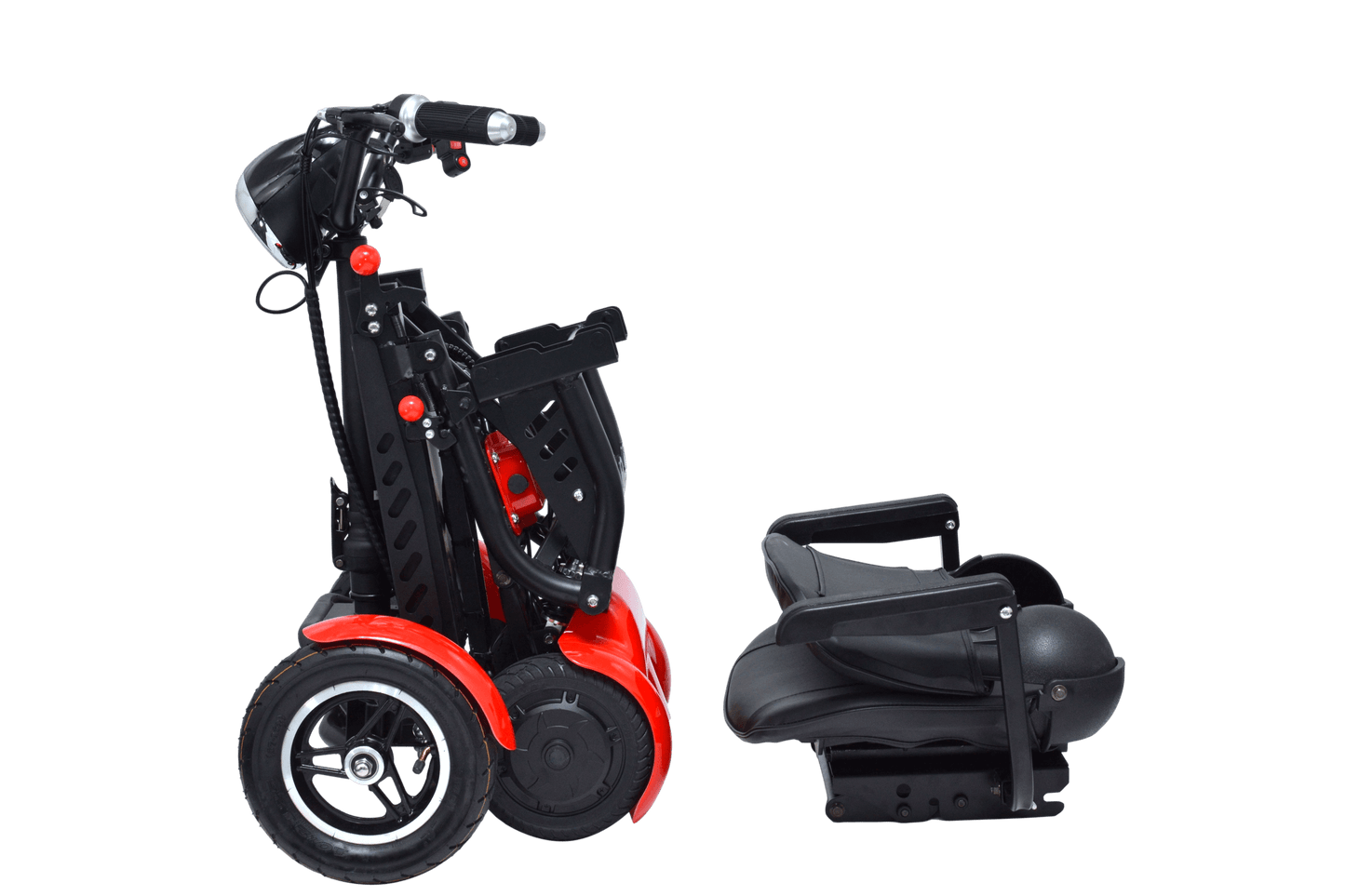 MS 3000 Mobility Scooter - red folded with seat removed