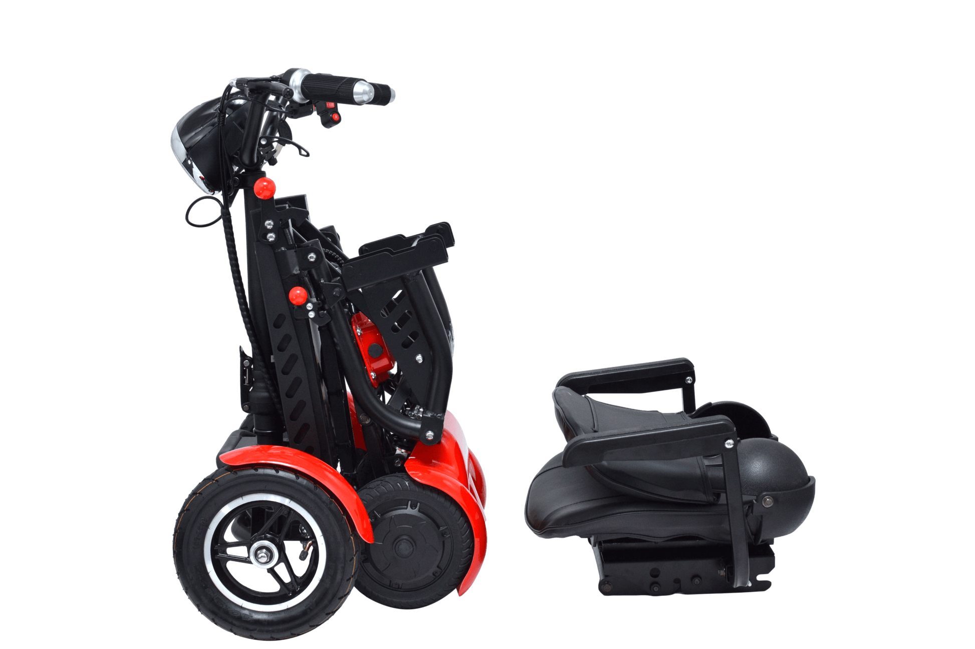 MS 3000 Mobility Scooter - red folded with seat removed