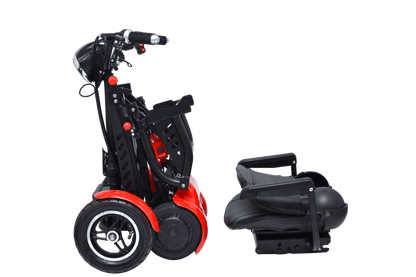 MS 3000 Mobility Scooter - red folded with seat removed