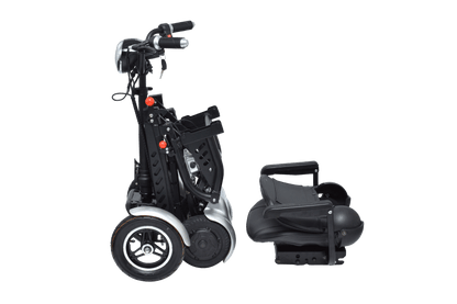 MS 3000 Mobility Scooter - silver folded and seat removed
