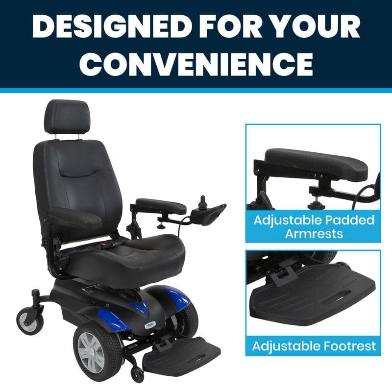 Electric Wheelchair Model V - adjustable armrests and footrest