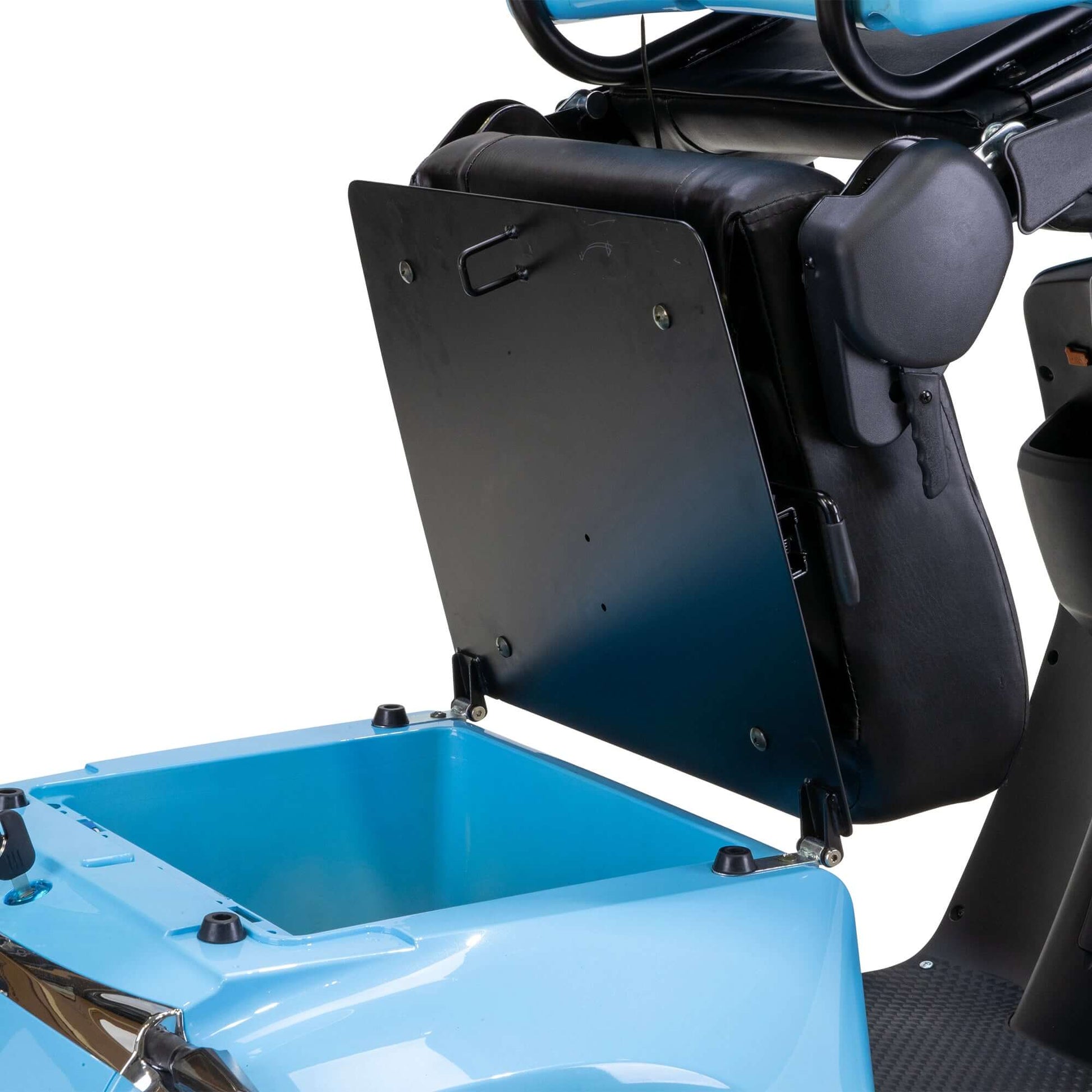 Elite Mobility Scooter - under seat storage with seat folded forward