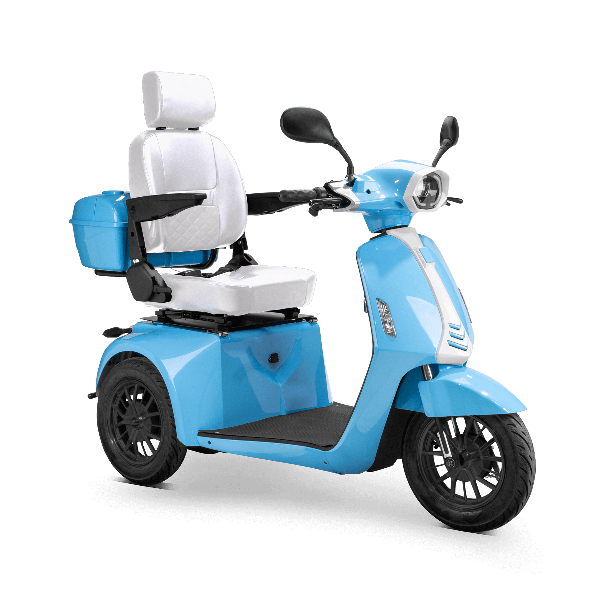 Elite Mobility Scooter - blue with white seat and black wheels