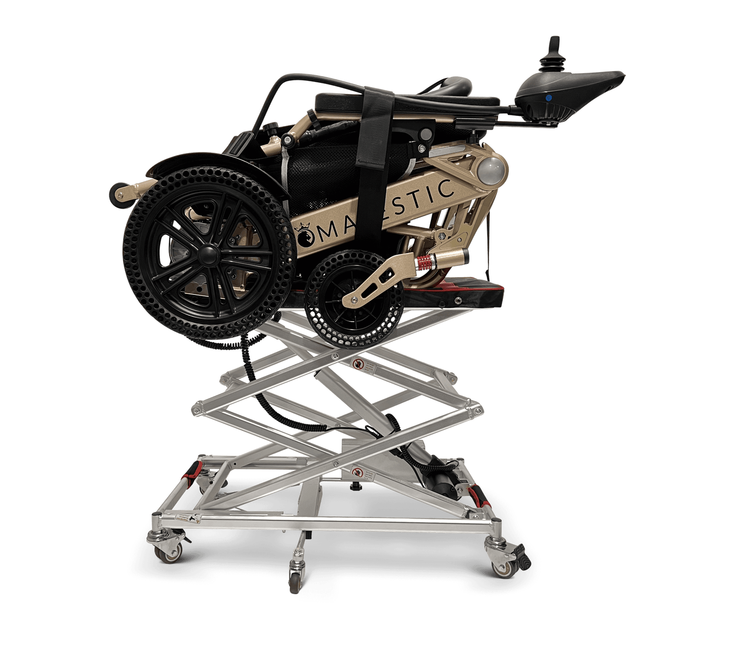GO Wheelchair and Mobility Scooter Lift - partly raised with load