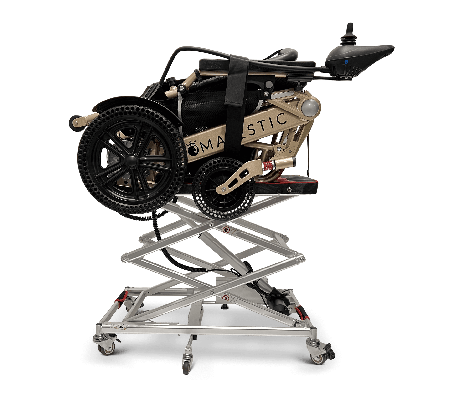 GO Wheelchair and Mobility Scooter Lift - partly raised with load