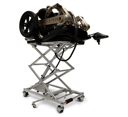 GO Wheelchair and Mobility Scooter Lift - fully raised with load right front view