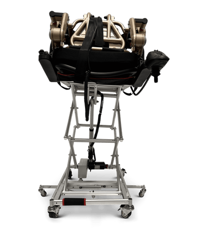 GO Wheelchair and Mobility Scooter Lift - fully raised with load side view