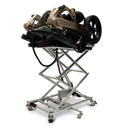 GO Wheelchair and Mobility Scooter Lift - fully raised with load side view