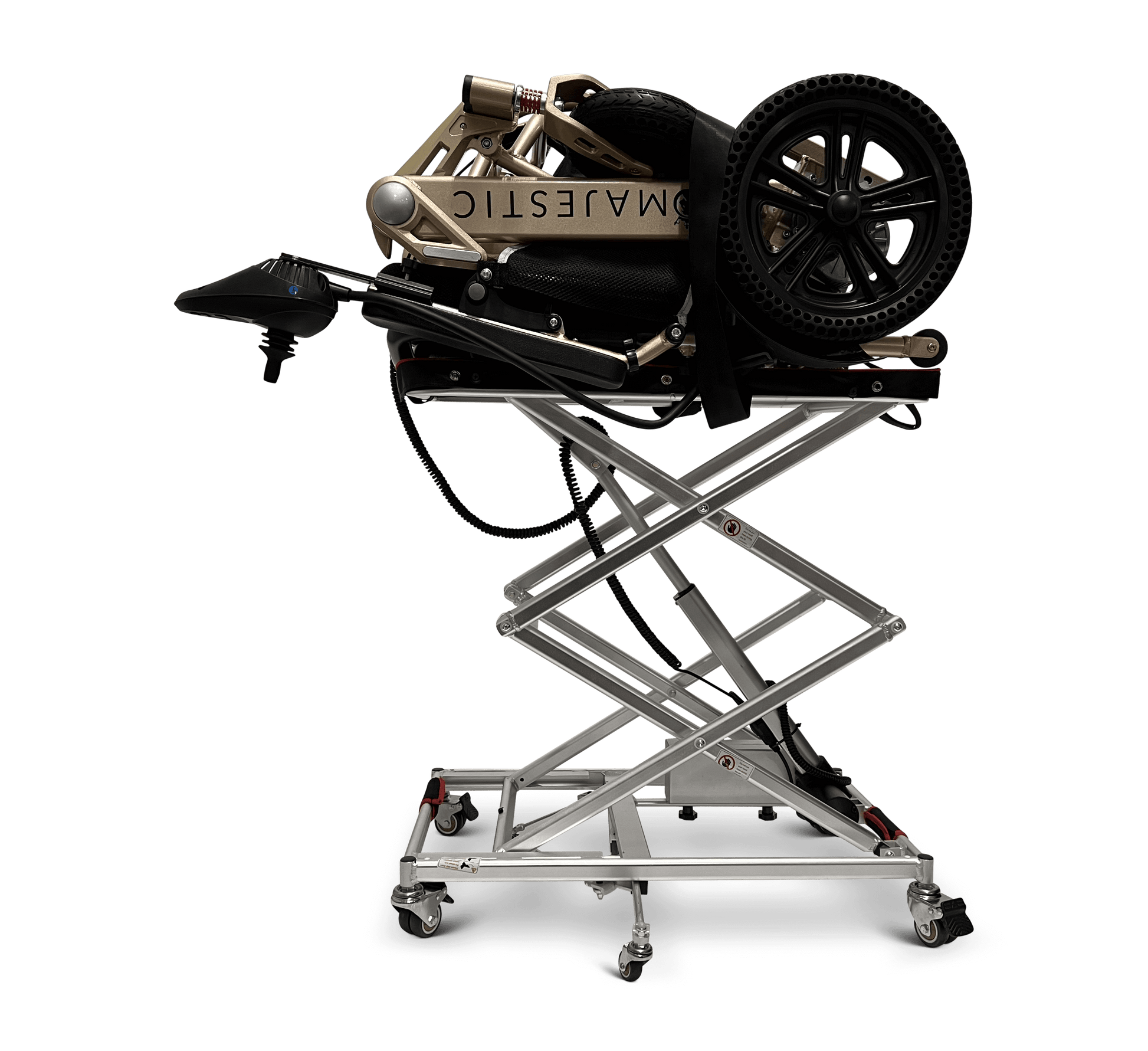 GO Wheelchair and Mobility Scooter Lift - fully raised with load front view