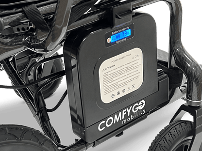 Phoenix Carbon Fiber Electric Wheelchair - battery close up
