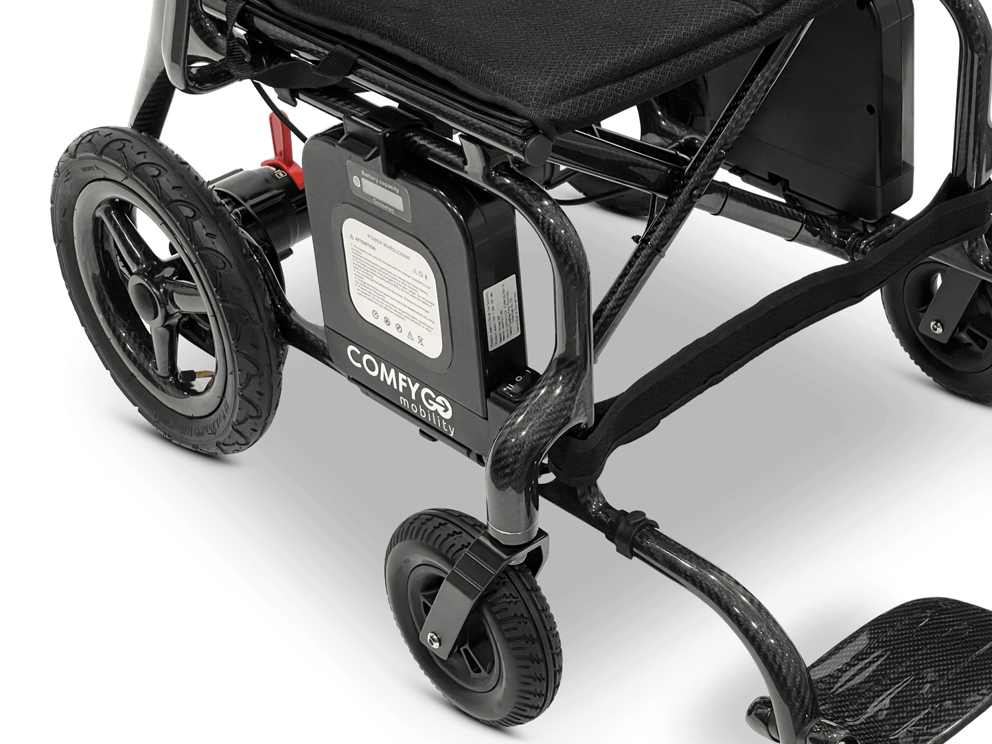 Phoenix Carbon Fiber Electric Wheelchair - right wheels and footrest
