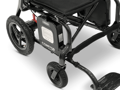 Phoenix Carbon Fiber Electric Wheelchair - right wheels and footrest
