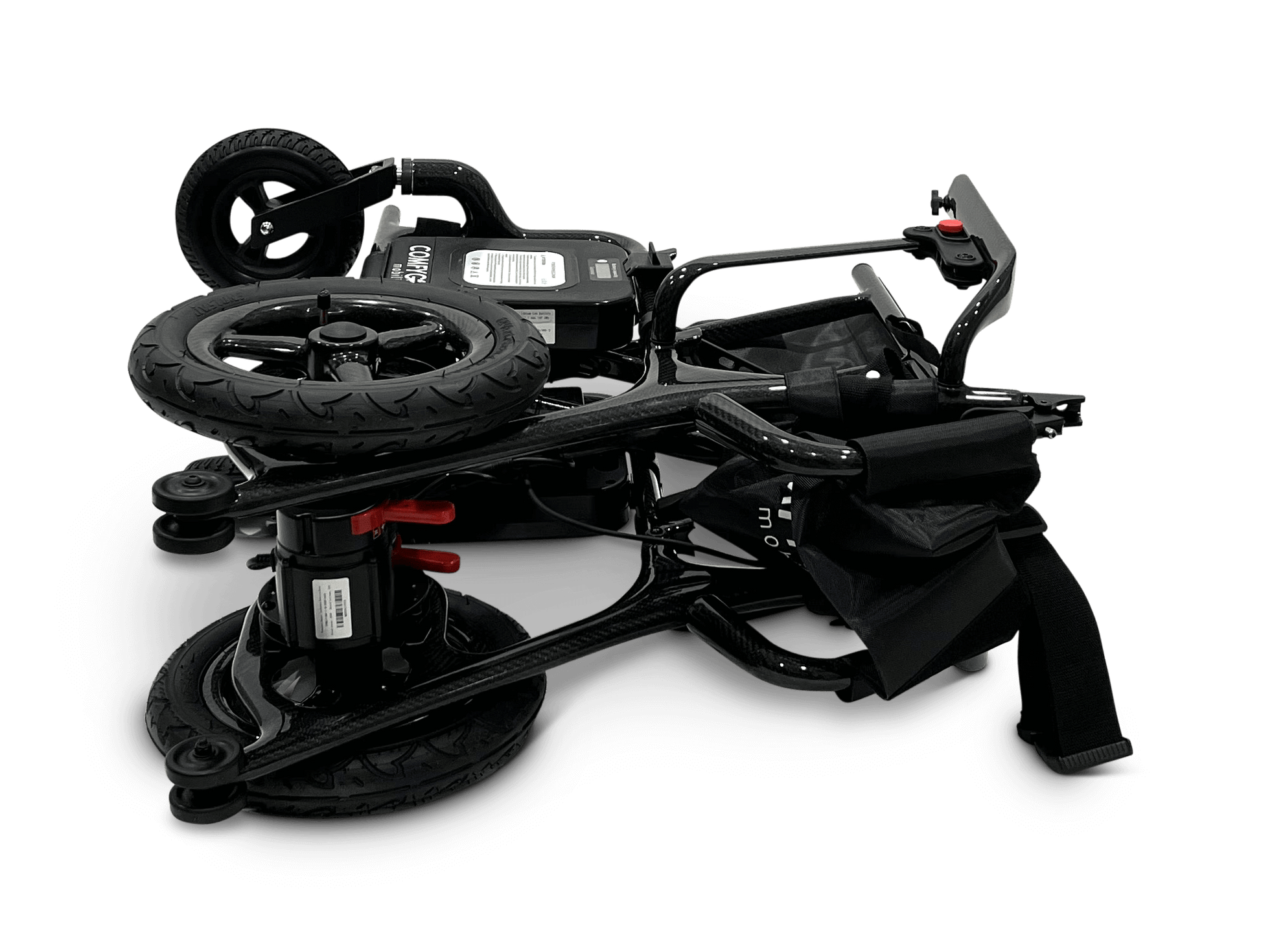 Phoenix Carbon Fiber Electric Wheelchair - folded on right side