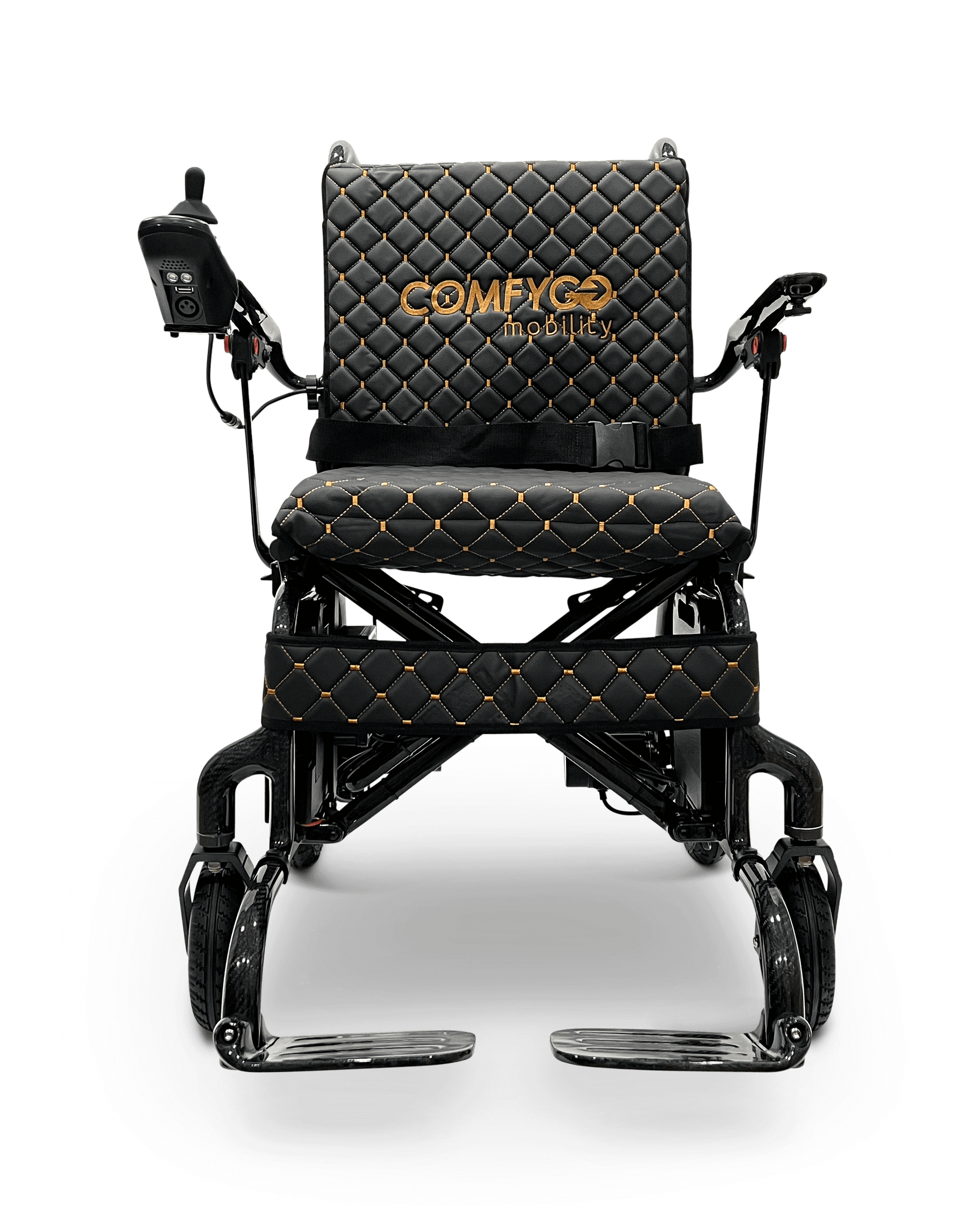 Phoenix Carbon Fiber Electric Wheelchair - black color front